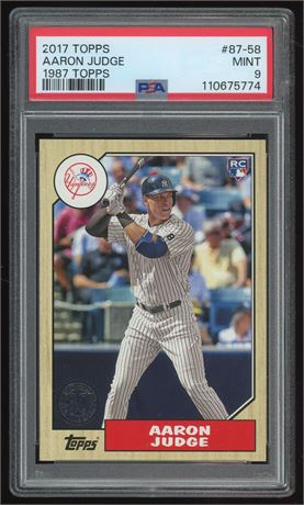 2017 Topps Aaron Judge RC 1987 Topps PSA 9 MINT