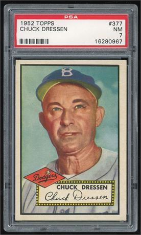 1952 Topps #377 Chuck Dressen Hi # PSA 7 NM
