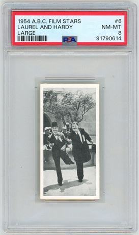 1954 ABC Film Stars Laurel & Hardy Large PSA 8 NMMT Pop 2, Highest