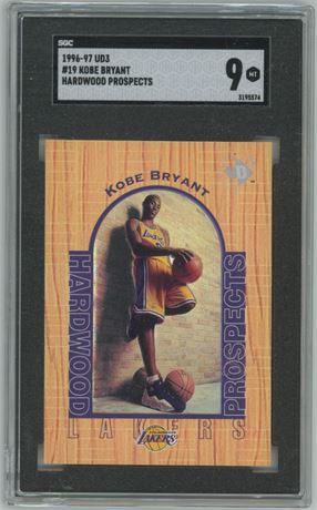 1996 UD3 Hardwood Prospects #19 Kobe Bryant RC SGC 9 MINT