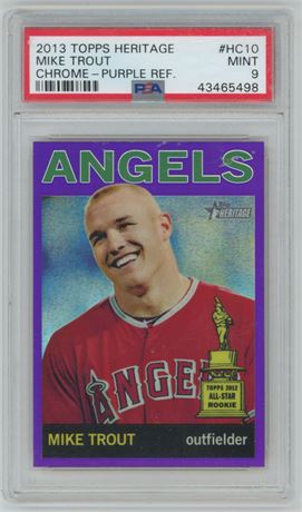 2013 Topps Heritage Chrome Mike Trout Purple Refractor PSA 9 MINT