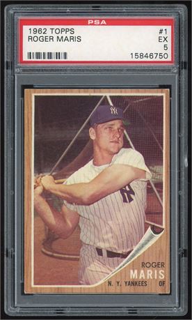1962 Topps #1 Roger Maris PSA 5 EX