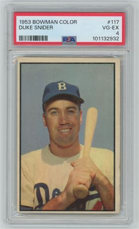 1953 Bowman Color #117 Duke Snider PSA 4 VGEX