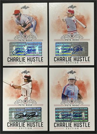 2020 Leaf Charlie Hustle Pete Rose Autograph Lot (4)