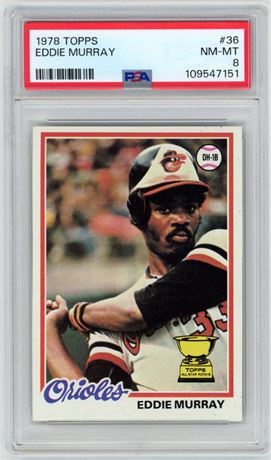 1978 Topps #36 Eddie Murray RC PSA 8 NMMT