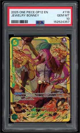 2025 One Piece OP 12 EN #118 Jewelry Bonney PSA 10
