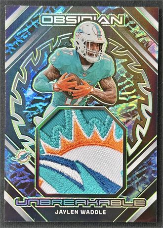 2023 Obsidian Unbreakable Jaylen Waddle 17/25 Jersey # Match, Sick Patch!