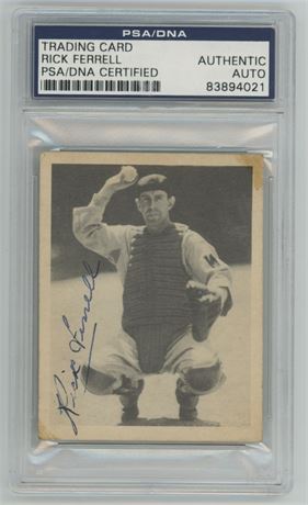 1939 Play Ball #39 Rick Ferrell Autograph PSA Authentic Auto Total PSA Pop 8