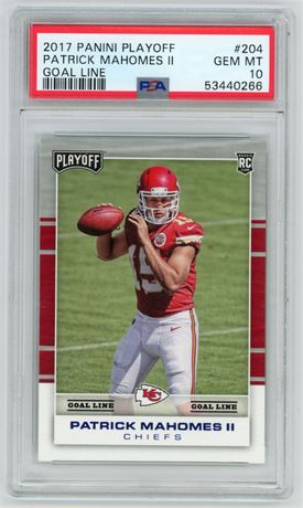 2017 Panini Playoff #204 Patrick Mahomes Goal Line PSA 10 GEM MINT