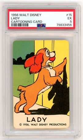 1956 Walt Disney #15 Lady Cartooning Card PSA 5 EX Pop 2 Only 19 Higher