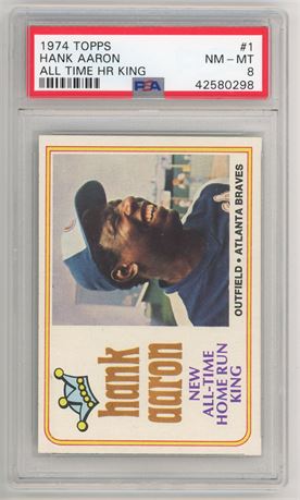 1974 Topps #1 Hank Aaron All Time Homerun King PSA 8 NMMT