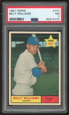 1961 Topps #141 Billy Williams RC PSA 7 NM Nicely Centered