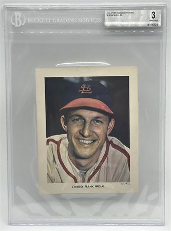 1953 Sport Magazine Premiums #6 Stan Musial BB BVG 3 VG, Pop 1, 1 Higher