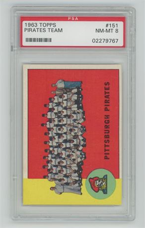 1963 Topps #151 Pirates Team (Clemente) PSA 8 NMMT