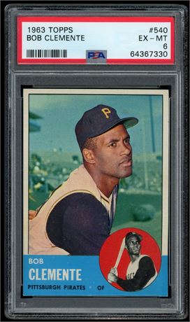 1963 Topps #540 Roberto Clemente PSA 6 EXMT