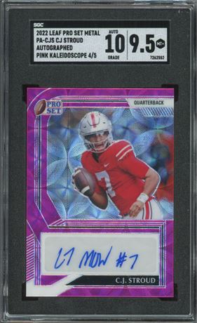 2022 Leaf Pro Set Metal CJ Stroud Auto Pink Kaleidoscope 4/5 SGC 9.5 Auto 10