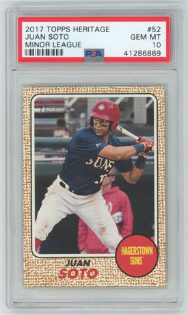 2017 Topps Heritage #52 Juan Soto RC Minor League PSA 10 GEM MINT