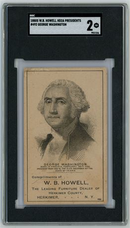 1880s WB Howell HD2A #492 George Washington Presidents SGC 2 GOOD