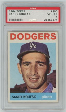 1964 Topps #200 Sandy Koufax PSA 4 VGEX Well Centered