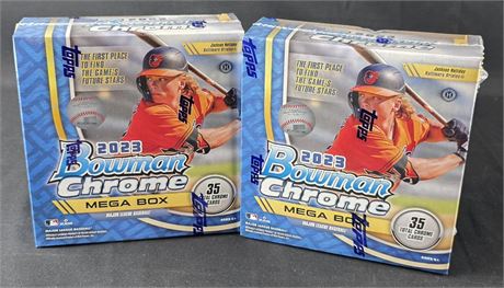 2023 Bowman Chrome Baseball Baseball Mega Box Lot (2) SEALED