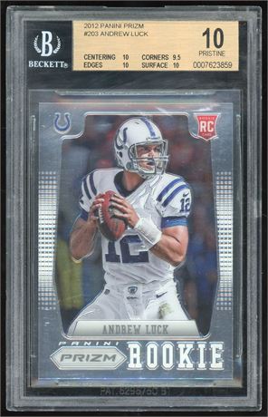 2012 Panini Prizm #203 Andrew Luck RC BGS 10 PRISTINE