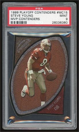 1999 Playoff Contenders MVP Contenders Steve Young PSA 9 MINT Pop 1, None Higher