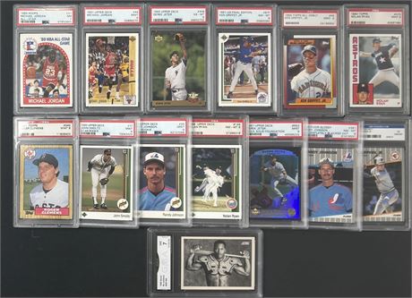 1990's Star Graded Lot (14) w/ Ryan, Bo, Jordan, Griffey Jr, Jeter