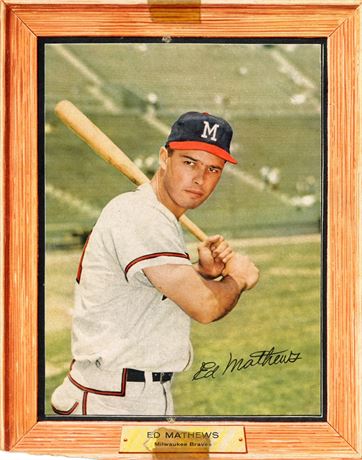 1960 Post Cereal Eddie Mathews Hand-Cut Low Grade