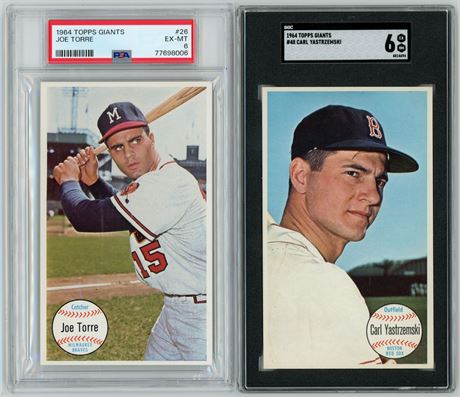 1964 Topps Giants PSA/SGC Graded Lot (2) w/ Yaz, and Torre
