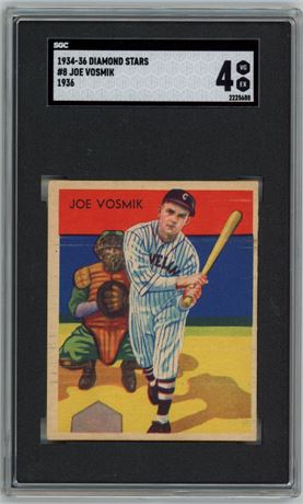 1934-36  Diamond Stars #8 Joe Vosmik SGC 4 VGEX GORGEOUS