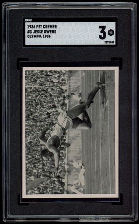 1936 Pet Cremer #3 Jesse Owens Olympia 1936 SGC 3