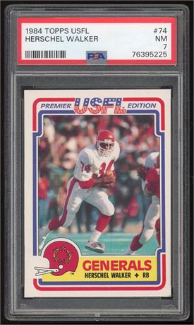 1984 Topps USFL #74 Herschel Walker RC PSA 7 NM