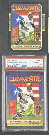 1987 Leaf #163 Roberto Clemente Puzzle Card PSA 10 GEM MINT