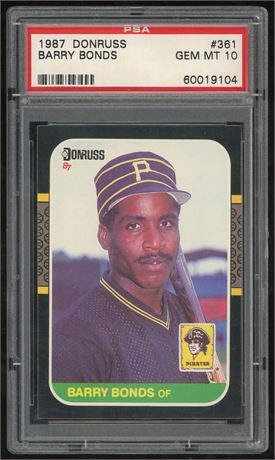 1987 Donruss #361 Barry Bonds RC PSA 10 GEM MINT
