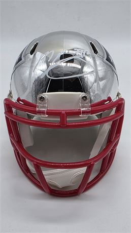Mac Jones Autographed Riddell Chrome Mini Helmet Beckett