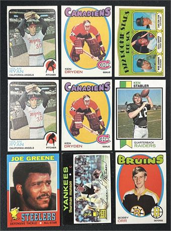 1970-73 Stars/HOFers and RC's w/ Dryden RC's, Munson, Ryan, Joe Greene RC EX AVG