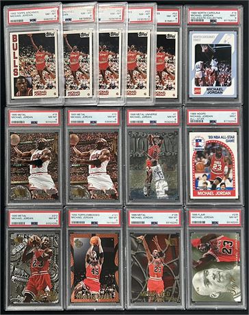 1989-95 Michael Jordan PSA Graded Lot (14) all PSA 8-9