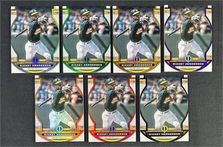 2023 Topps Tribute #43 Rickey Henderson Rainbow w/ 1/1 - 59/99