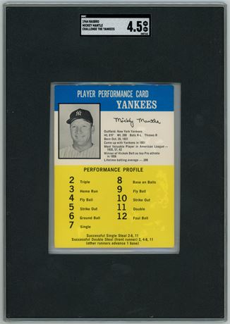 1964 Hasbro Mickey Mantle Challenge the Yankees SGC 4.5 VGEX+