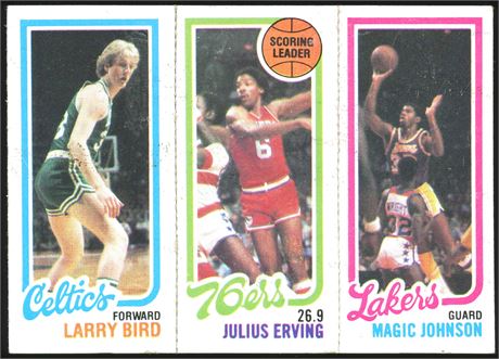 1980 Topps Larry Bird Magic Johnson RC Julius Erving Low Grade (looks VGEX)