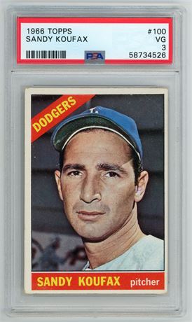 1966 Topps #100 Sandy Koufax PSA 3 VG