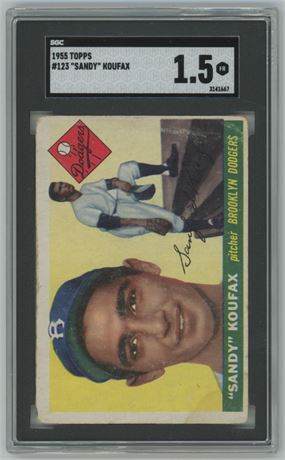 1955 Topps #123 Sandy Koufax RC SGC 1.5 FAIR