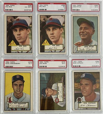 1952 Topps Baseball PSA Graded High # Lot (6)