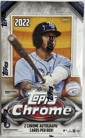 2022 Topps Chrome Baseball Hobby Box 2 Autograph Cards on Avg Factory Sealed