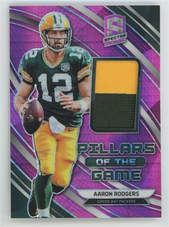 2019 Spectra Pillars of the Game Aaron Rodgers Player-Worn Patch 13/15