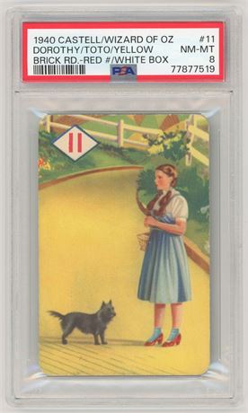 1940 Castell Wizard Of Oz #11 Dorothy, Toto, and Yellow Brick Road PSA 8 NMMT