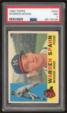 1960 Topps #445 Warren Spahn PSA 7 NM