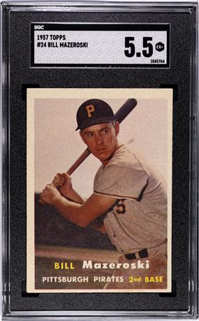 1957 Topps #24 Bill Mazeroski RC SGC 5.5 EX+