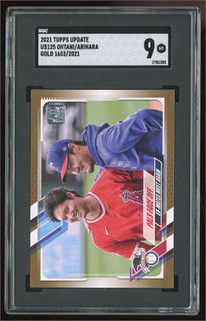 2021 Topps Update Ohtani/Arihara Gold 1603/2021 SGC 9 MINT