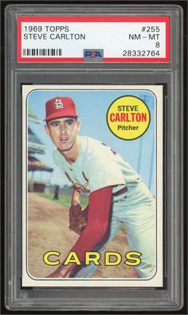 1969 Topps #255 Steve Carlton PSA 8 NMMT